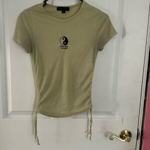 yellow-green cinch-waist tee